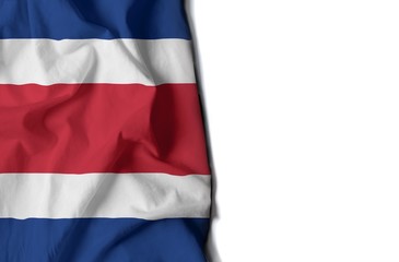Costa Rican wrinkled flag, space for text