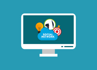 digital social network communication related icons image vector illustration design 