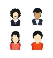 flat design assorted people icons image vector illustration