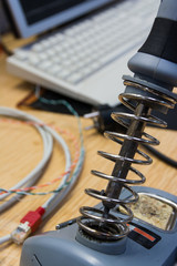 Soldering Iron Closeup Engineering Workspace Desk Electronics Me