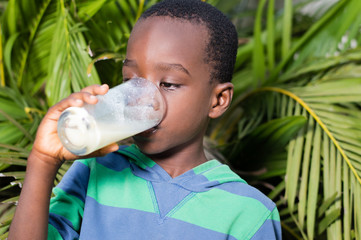boy drinking milk.