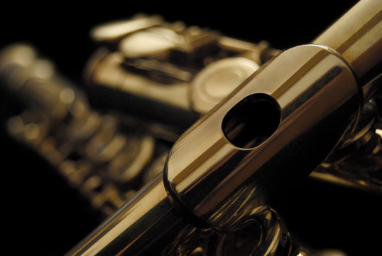 classical flute with dark background