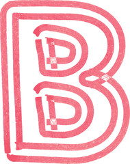 Capital letter B drawing with Red Marker