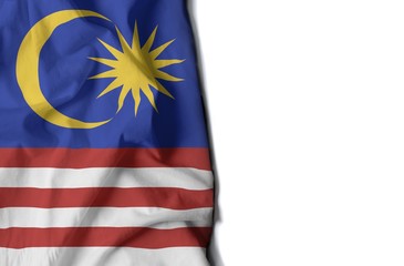 malaysia wrinkled flag, space for text