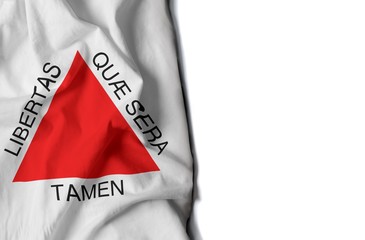 minas gerais wrinkled flag, space for text