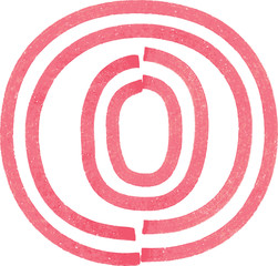 lowercase letter o drawing with Red Marker