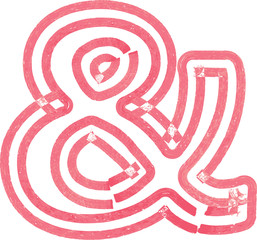 Abstract ampersand Symbol made with red marker