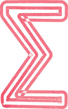 Abstract Sigma Sum Symbol made with red marker