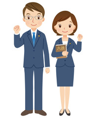 弁護士　男女　ガッツポーズ