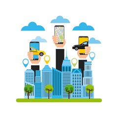 transport service app technology icon vector illustration design
