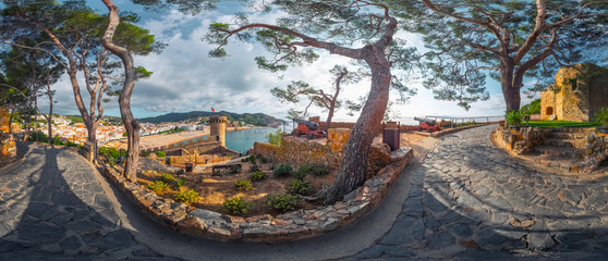 Panorama of the fortress of the town of Tossa de Mar, Spain