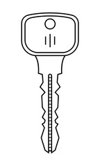 Door key isolated on white background.. Flat linear icon. Vector 