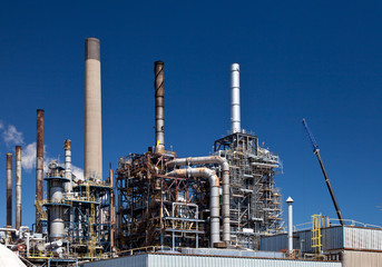 Chemical Refinery Plant Smokestack Tower Pipeline