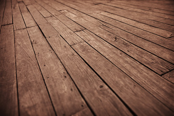 Fototapeta premium Grunge photographic background - diagonal old wooden floor board