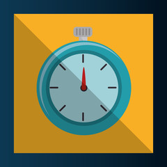 chronometer count time device over yellow frame background. vector illustration