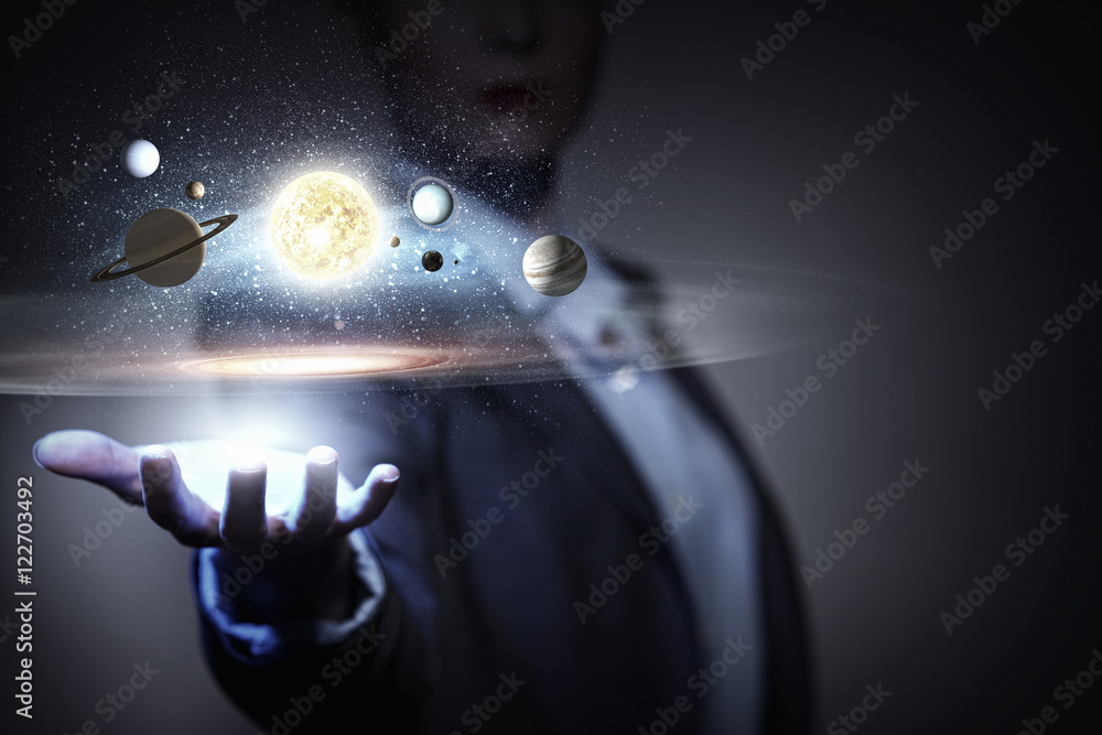 Canvas Prints system of planets . mixed media