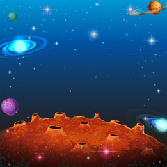 Space scene with many planets © GraphicsRF
