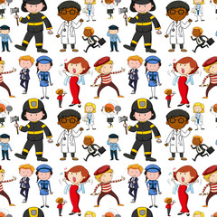 Seamless background design with different jobs