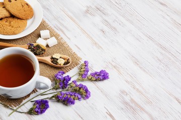 Herbal tea and cookies