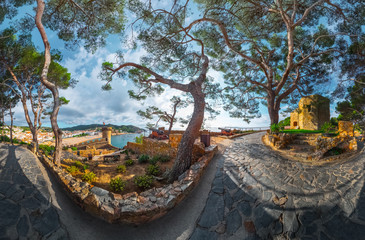 Panorama of the fortress of the town of Tossa de Mar, Spain