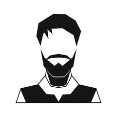 Man silhouette avatar on white background