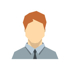 Man flat avatar on white background