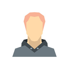 Man flat avatar on white background
