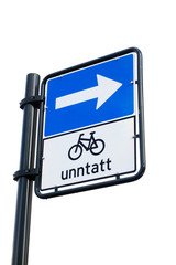 One way except for cyclists