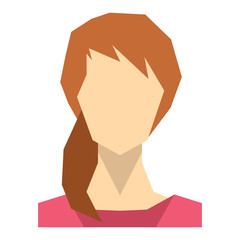 Woman silhouette avatar on white background