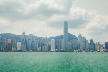 Obraz premium Skyline of Hong Kong city, view from Victoria Harbour
