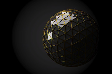 Abstract 3d rendering on black background