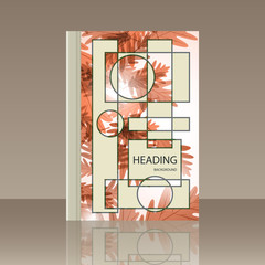 Book autumn motif. Oak leaves. Vector background