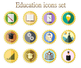 Education icons set