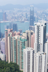 Naklejka premium Hong Kong city, view from The Peak