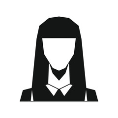 Woman silhouette avatar on white background