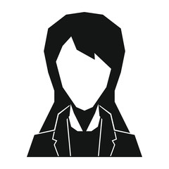 Obraz premium Woman silhouette avatar on white background