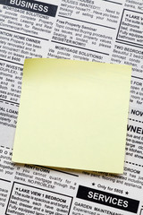 Fototapeta premium Newspaper and sticky note