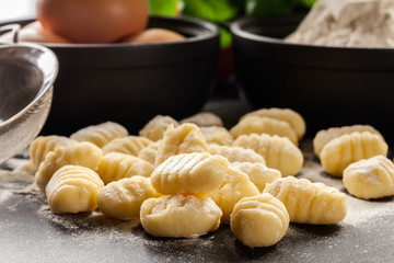 Uncooked homemade gnocchi