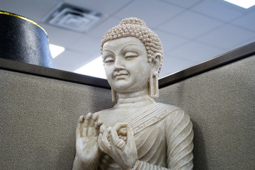 Buddha statue in an office