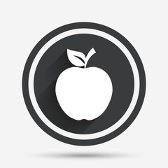 Apple sign icon. Fruit with leaf symbol.