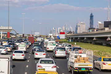 Traffic jam in Dubai