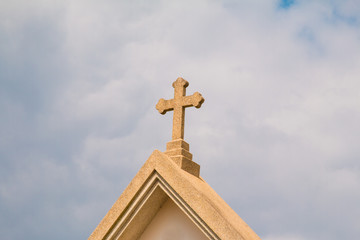 Fototapeta na wymiar Church of Christ on the cross mortar.