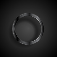 Black abstract glossy ring design