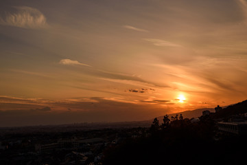 箕面の夕焼け