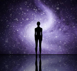 Human shape on a stellar background. © Acronym