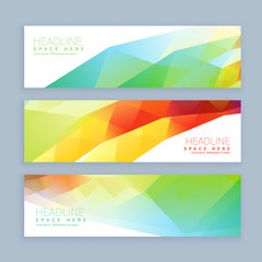 colorful abstract header and banners
