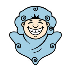 Vector Smile Spook Cartoon Illustration.