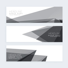 abstract black and white banners