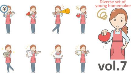 Diverse set of young homemaker , EPS10 vector format vol.7