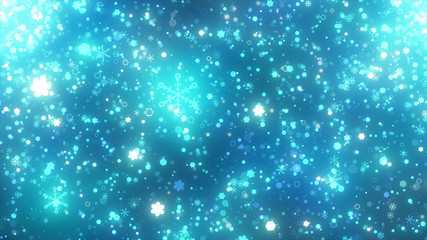 左右から降り注ぐキラキラパーティクル　雪結晶